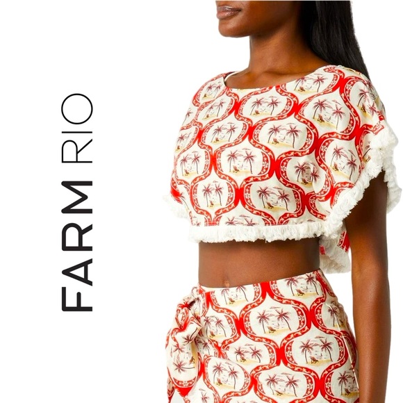 FARM Rio Summer Beach Linen Blouse - Picture 3 of 16